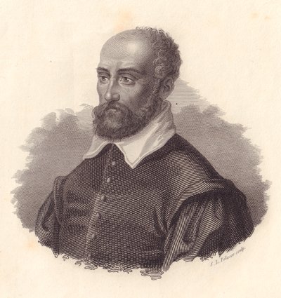 Portret van de Italiaanse architect Andrea Palladio, pseudoniem van Andrea di Pietro (1508-1580) (gravure) door John Ward Dunsmore