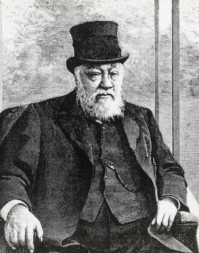 Portret van Stephanus Johannes Paulus Kruger (1825-1904), President van de Zuid-Afrikaanse Republiek (of Transvaal), leidde de Boerenoorlog tegen de Engelsen (gravure) door John Ward Dunsmore