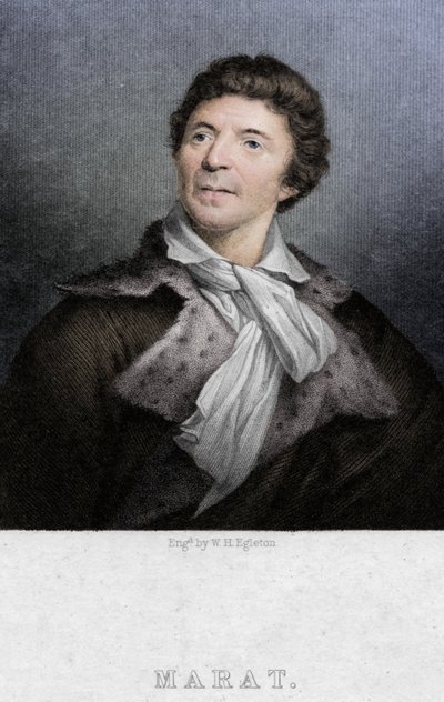 Jean-Paul Marat 1743-1793, arts, wetenschapper en politiek theoreticus, ca. 1830 door W. H. Egleton