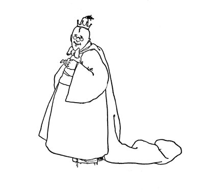 Maar laat het ons aan het lachen maken, zei de koning, ca. 1930 door William Heath Robinson