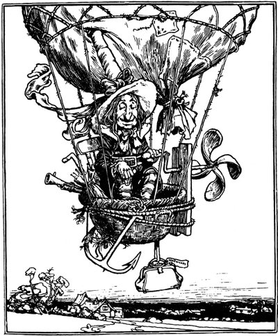 Illustratie uit het kinderboek De Avonturen van Oom Lubin door William Heath Robinson