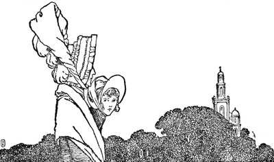 Karen en de Oude Dame Liepen naar de Kerk door William Heath Robinson