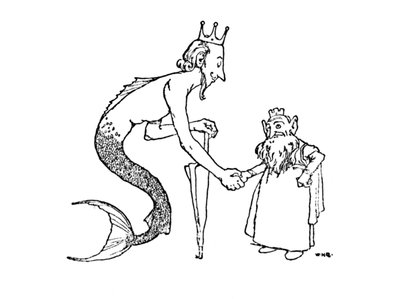 De Zeekoning Moet Eerst Worden Uitgenodigd, c1930 door William Heath Robinson