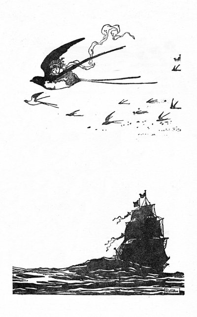 De zwaluw vloog hoog de lucht in, ca. 1930 door William Heath Robinson