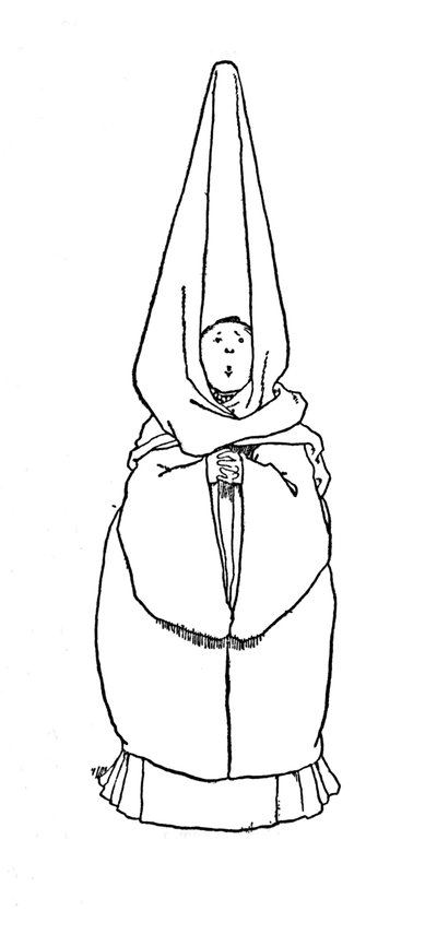 Wilt u ons een verhaal vertellen vroeg de koningin, ca. 1930 door William Heath Robinson