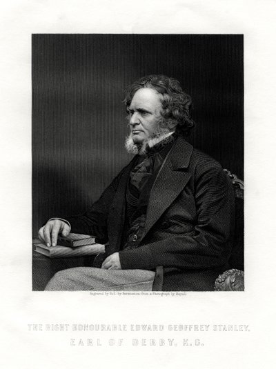 Edward Geoffrey Smith-Stanley, 14e Graaf van Derby, Britse staatsman, ca. 1850-1899 door W. Holl