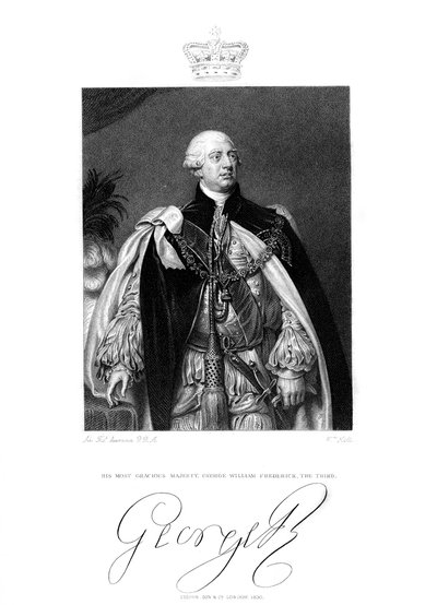 George III, koning van Groot-Brittannië en Ierland, 19e eeuw door W. Holl