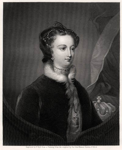 Mary Stuart, Koningin van de Schotten, 19e eeuw door W. Holl