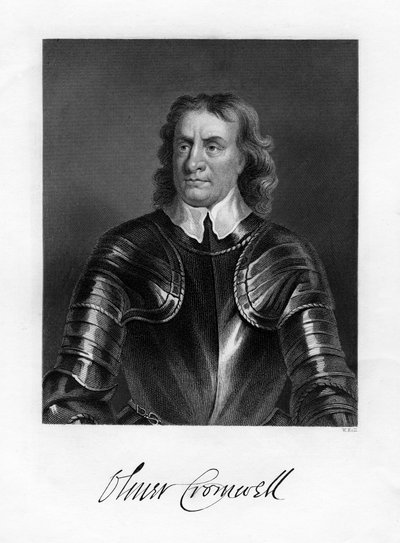 Oliver Cromwell, Engelse soldaat en staatsman, 19e eeuw door W. Holl