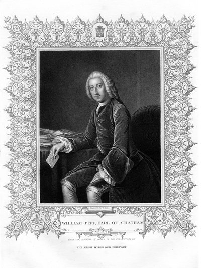 William Pitt, 1e Graaf van Chatham, Britse Whig staatsman, 19e eeuw door W. Holl