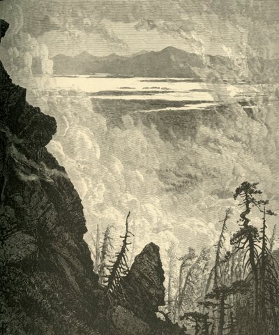 Glimp van Lake Champlain, vanaf de top, 1874 door W. J. Linton