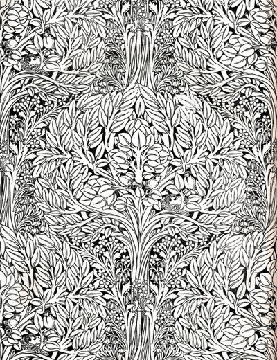 Behang, gedrukt in distemper kleur. Ontworpen door H. Wilson, 1893 door W Jackson