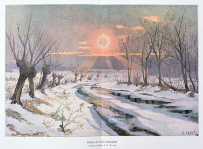 Ringvormige zonsverduistering, illustratie uit 