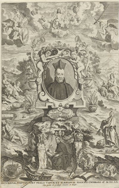Portret van Jeremias Drexel door W Merel van
