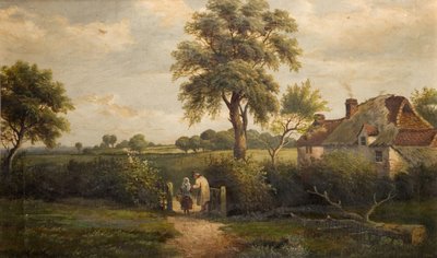 Cottage Scene, Marston Green door W P Cartwright
