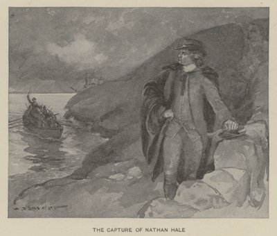 De gevangenneming van Nathan Hale (litho) door W. P. Snyder