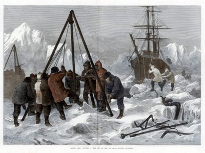 Arctisch leven, een weg uit het ijs kappen vanuit winterkwartieren, 1875 door W. Palmer