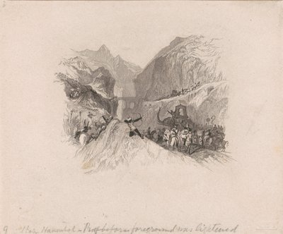 Hannibal passeert de Alpen (vignet) door W. R. Smith