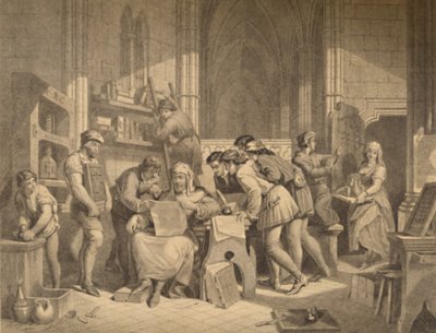 Invoering van de kunst van het drukken door W Ridgway