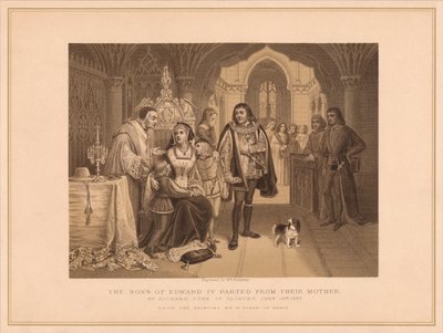 De zonen van Edward IV gescheiden van hun moeder, door Richard Hertog van Gloucester, 16 juni 1483 door W Ridgway