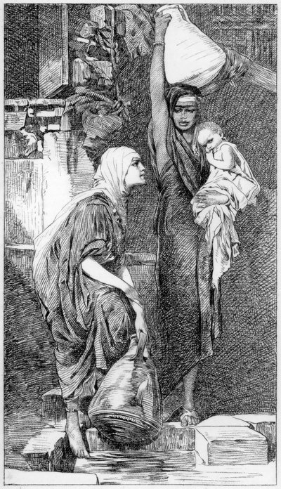 Een Fellah Vrouw bij de Bron, c1880-1882 door W. Unger