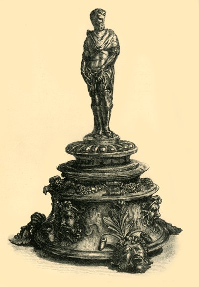 Bronzen inktstel met beeldje van een Romeinse keizer, midden 16e eeuw, 1881 door W. W. McCarty
