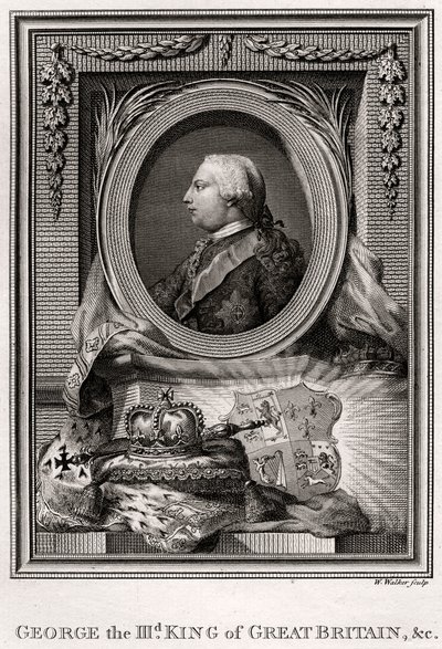 George III, Koning van Groot-Brittannië, 1777 door W. Walker