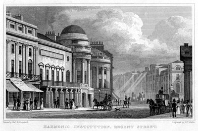Harmonische Instelling, Regent Street, 1828 door W. Wallis
