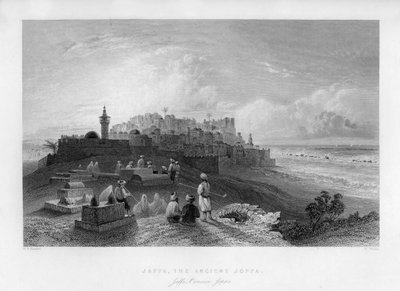 Jaffa, het oude Joppa, Palestina Israël, 1841 door W. Wallis