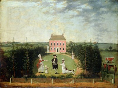 Gesprek voor Huis op Monument Lane, Edgbaston, 1770-1820 door W. Williams