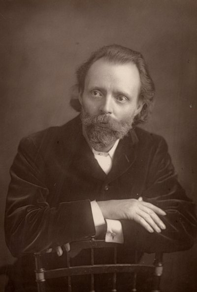 (Thomas Henry) Hall Caine (1853-1931) Engelse romanschrijver. Metgezel van Dante Gabriel Rossetti aan het einde van diens leven (1881-1882) door W. and D. (after) Downey