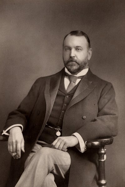 Sydney Grundy (1848-1914) Engelse dramaturg en advocaat. Auteur van talrijke toneelstukken, voornamelijk komedies en kluchten. (woodburytype) door W. and D. (after) Downey
