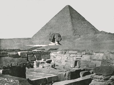Grote Piramide, Sfinx en Tempel van Chafea, Gizeh, Egypte, 1895 door W and S Ltd