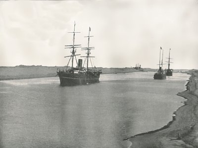 Schepen op het Suezkanaal, Kantara, Egypte, 1895 door W and S Ltd