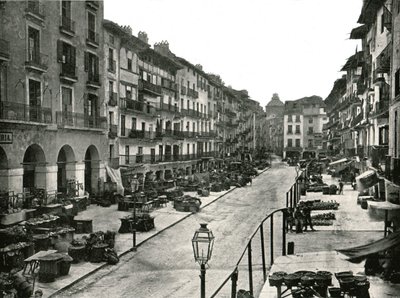 De Markt, Zaragoza, Spanje, 1895 door W and S Ltd