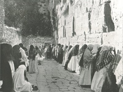 De Klaagmuur, Jeruzalem, Palestina, 1895 door W and S Ltd