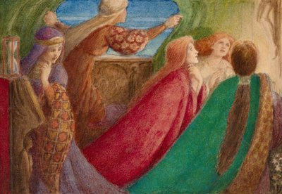 Een wake (potlood en aquarel) door Walford Graham Robertson