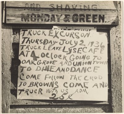Excursie bord door Walker Evans