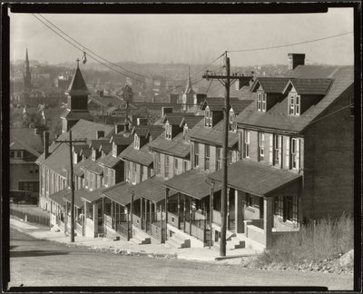 Tweegezinswoningen in Bethlehem, Pennsylvania door Walker Evans