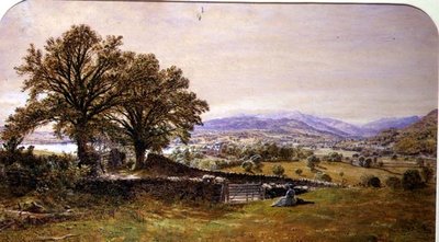 Dame in een landschap, Ambleside door Waller Hugh Paton