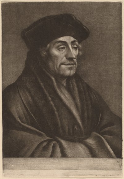 Erasmus door Wallerant Vaillant after Hans Holbein the Younger