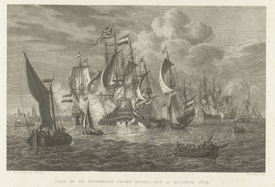 De slag op de Zuiderzee tegen Bossu, 1573 door Walraad Nieuwhoff