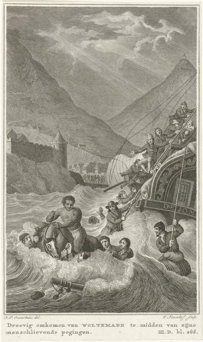Dood van Woltemade aan de Kaap de Goede Hoop, 1773 door Walraad Nieuwhoff