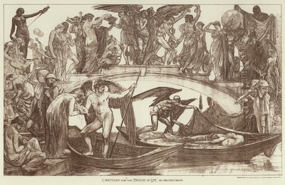 Cartoon voor "De Brug van het Leven" (gravure) door Walter (after) Crane