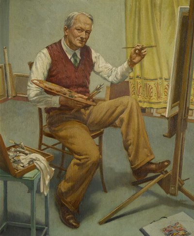 Door de Spiegel Nr. 1 (Zelfportret) door Walter Ashworth