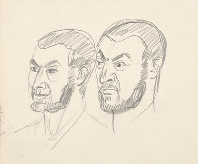 Twee portretstudies door Walter Barwig