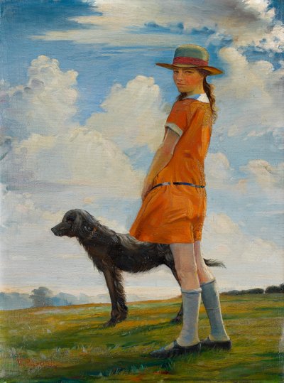 De dochter van de kunstenaar die de hond van de dominee uitlaat door Walter Bonner Gash