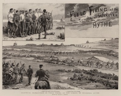Praktische instructie in veldschieten op de School of Musketry, Hythe door Walter Charles Horsley