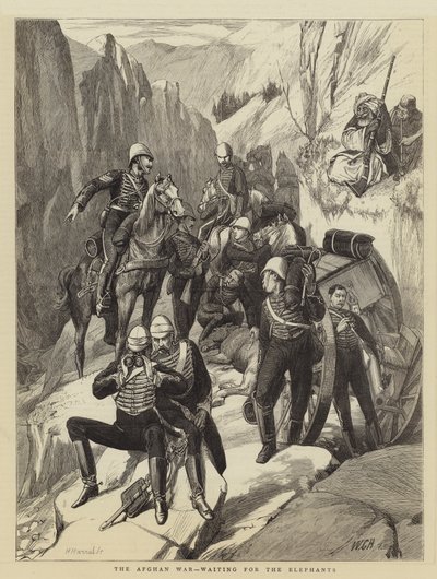 De Afghaanse Oorlog, wachtend op de Olifanten door Walter Charles Horsley