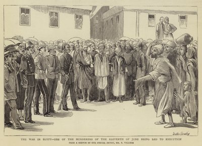 De oorlog in Egypte, een van de moordenaars van de elfde juni wordt naar de executie geleid door Walter Charles Horsley